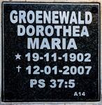 GROENEWALD Dorothea Maria 1902-2007