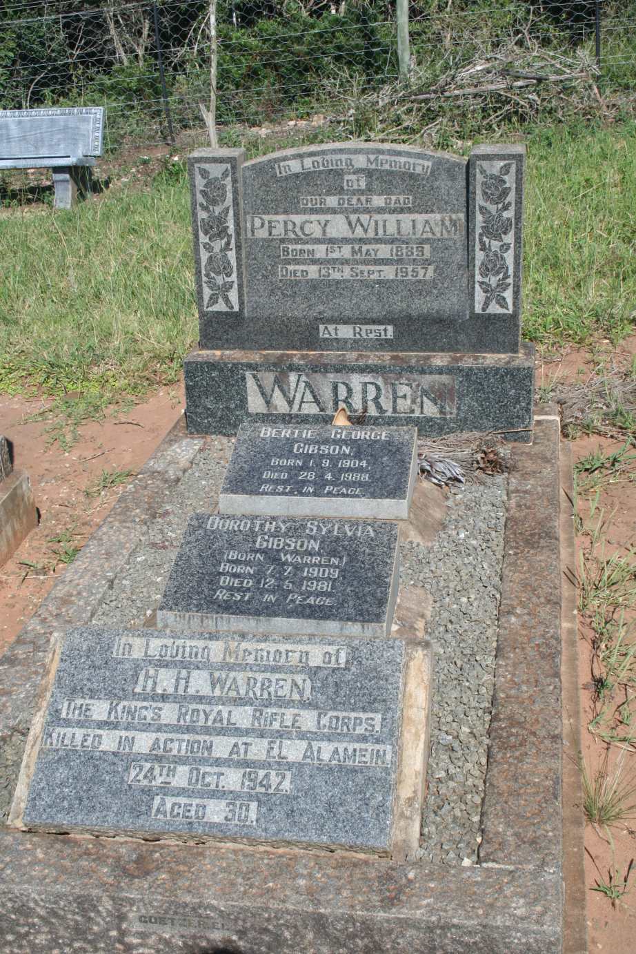 WARREN Percy 1889-1957 :: GIBSON Bertie George 1904-1988 & Dorothy Sylvia WARREN 1909-1981 :: WARREN H.H. -1942