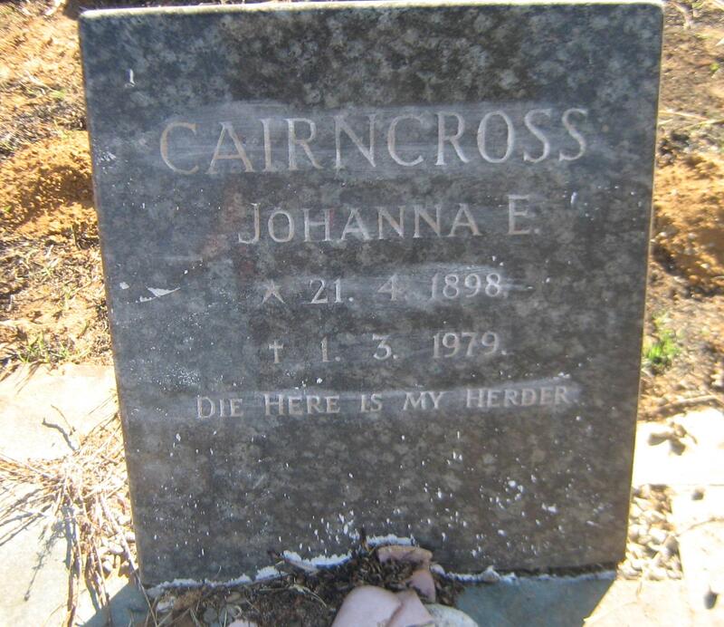 CAIRNCROSS Johanna E. 1898-1979