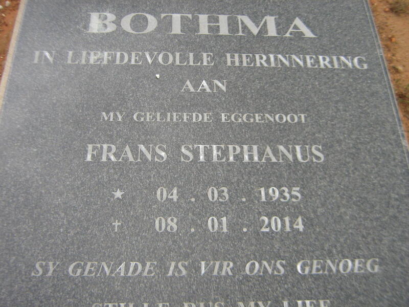 BOTHMA Frans Stephanus 1935-2014