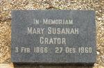 CRATOR Mary Susanah 1866-1960