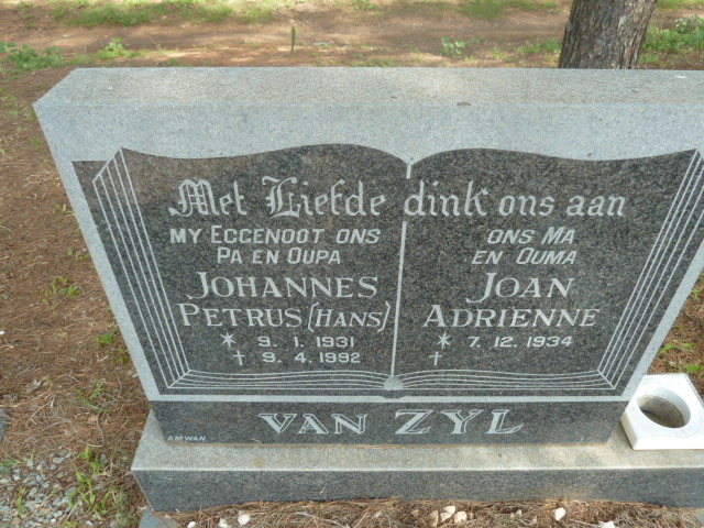 ZYL Johannes Petrus, van 1931-1992 & Joan Adrienne 1934-