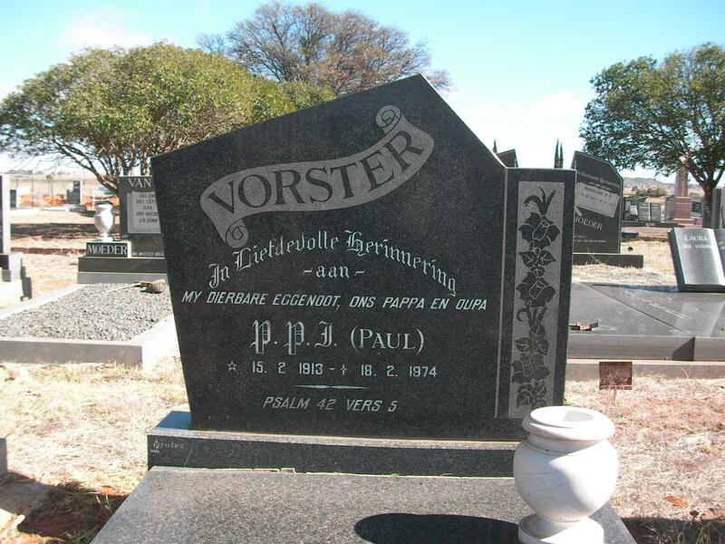 VORSTER P.P.J. 1913-1974
