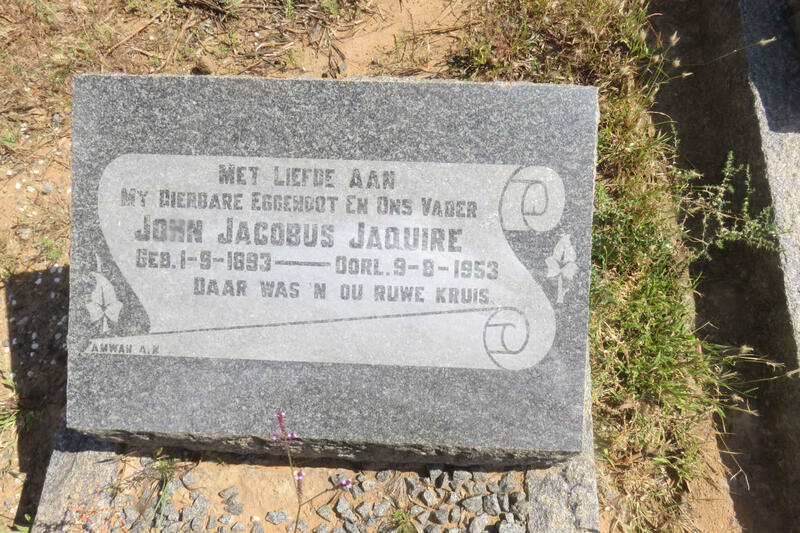 JAQUIRE John Jacobus 1893-1953