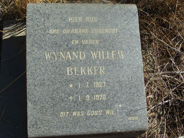 BEKKER Wynand Willem 1927-1970