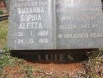 LUIES Susanna Sophia Aletta 1896-1981