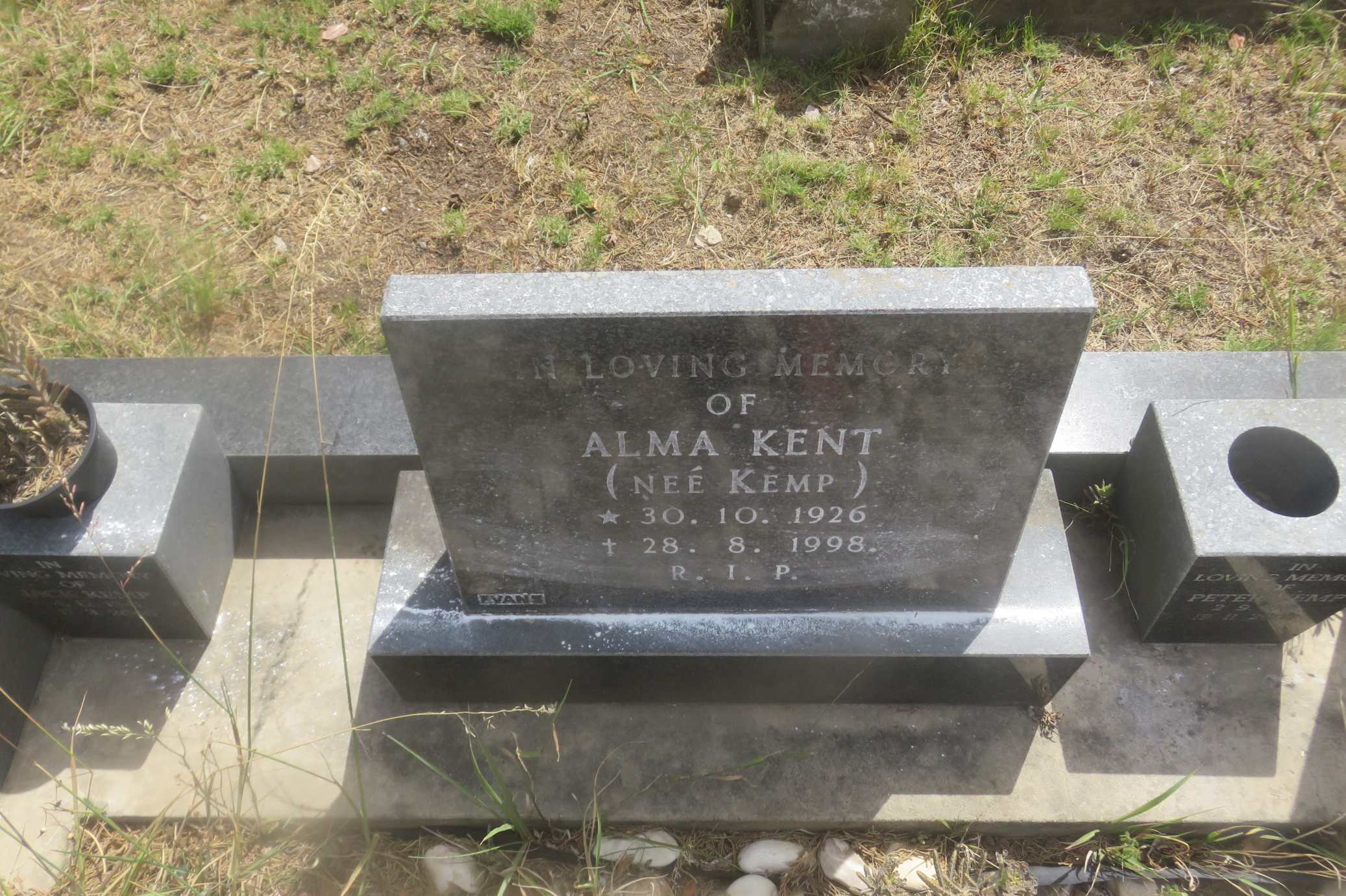 KENT Alma nee KEMP 1926-1998