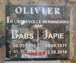 OLIVIER Japie 1931-2014 & Babs 1935-2019