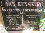 RENSBURG Piet, J. v. 1944-2014 & Doeks 1948-