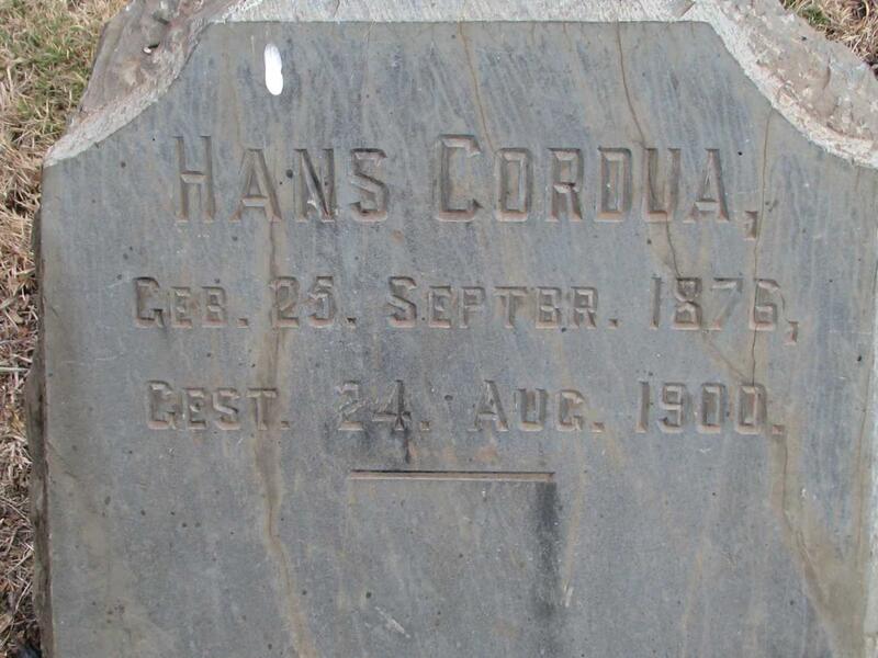 CORDUA Hans 1876-1900
