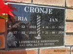 CRONJE Jan 1925-2020 & Ria 1922-2015