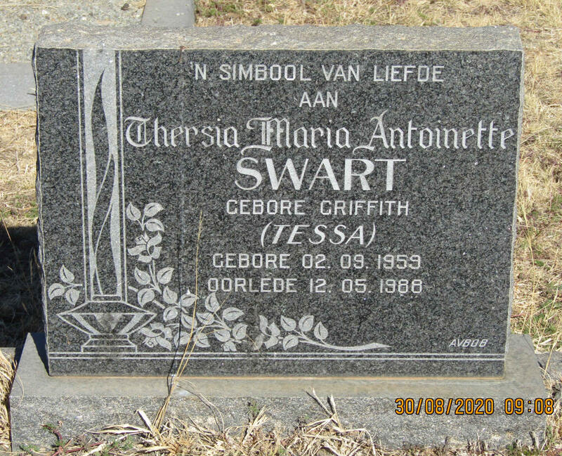 SWART Thersia Maria Antoinette nee GRIFFITH 1959-1988