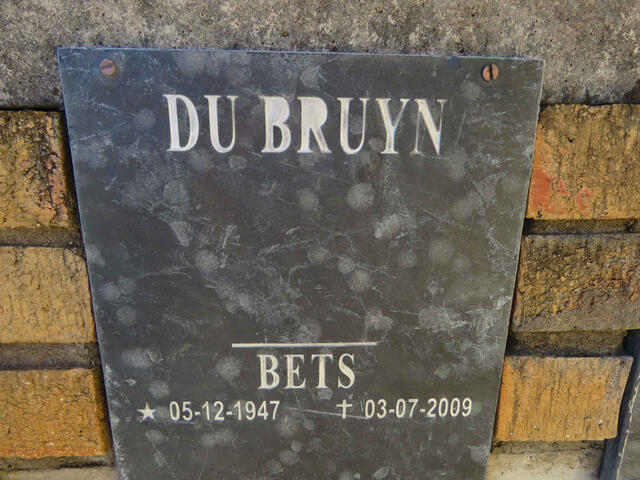 BRUYN Bets, du 1947-2009