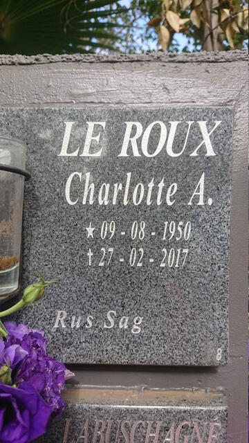ROUX Charlotte A., le 1950-2017