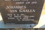 GAALEN Johannes, van 1911-1979 & Jacoba Anna MOL 1913-2001