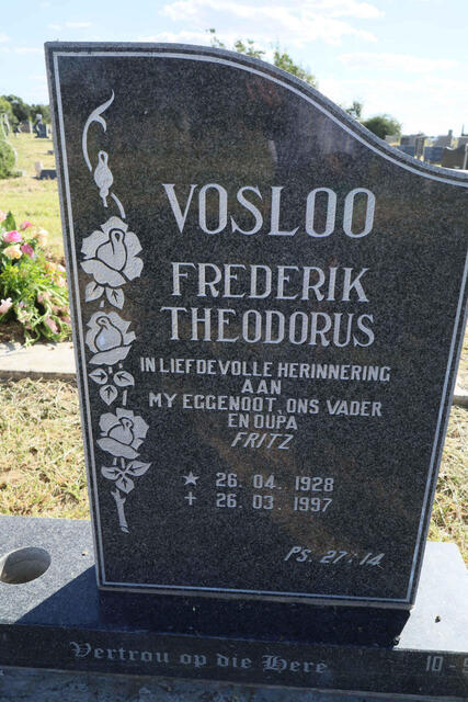 VOSLOO Frederik Theodorus 1928-1997