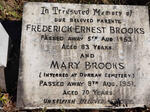 BROOKS Frederick Ernest -1953 & Mary -1951