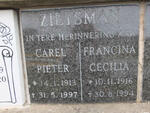 ZIETSMAN Carel Pieter 1913-1997 & Francina Cecilia 1916-1994