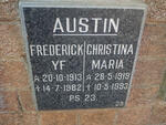 AUSTIN Frederick YF 1913-1982 & Christina Maria 1919-1993