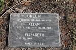 GREEN Allan 1933-2016 :: GREEN Elizabeth 1948-