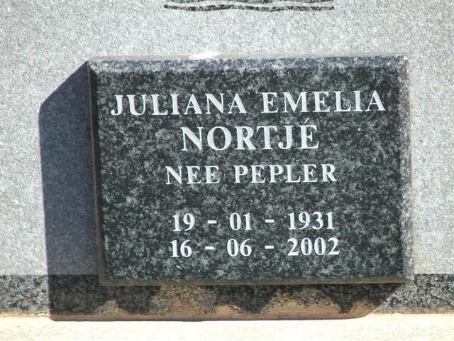 NORTJE Juliana Emelia nee PEPLER 1931-2002