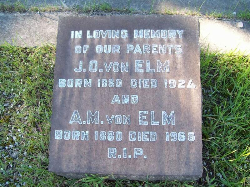 ELM J.O., von 1880-1924 & A.M. 1880-1966