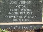 GOUWS John Stephen Victor 1894-1969 & Jacoba Beatrice WELMAN -1977