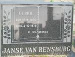 RENSBURG Gerrie, Janse van 1920-1979