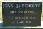 SCHOLTZ Joan J. nee SCHWARTZ 1930-1997
