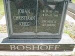 BOSHOFF Johan Christiaan Krieg 1941-1998
