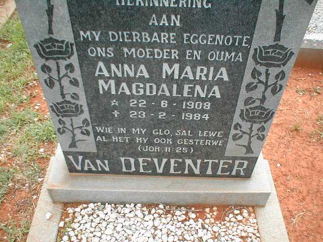 DEVENTER Anna Maria Magdalena, van 1908-1984
