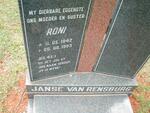 RENSBURG Roni, Janse van 1942-1993