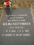 RAUTENBACH Wilma nee GOOSEN 1943-1992