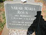 ROUX Sarah Maria nee HERBERT 1910-1971