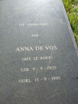 JOUBERT Anna de Vos nee LE ROUX 1905-1995
