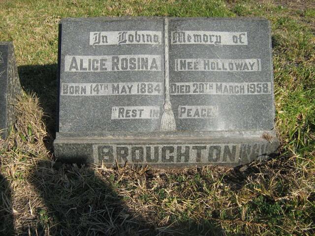 BROUGHTON Alice Rosina nee HOLLOWAY 1884-1958