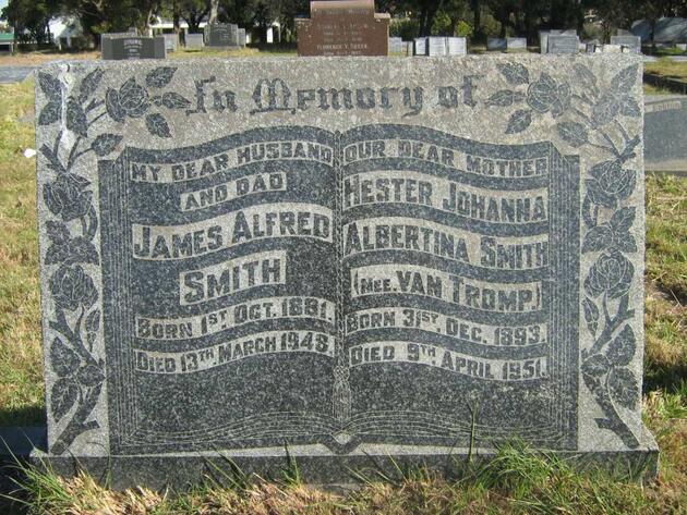 SMITH James Alfred 1881-1948 & Hester Johanna Albertina VAN TROMP 1893-1951