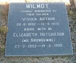 WILMOT Vivian Arthur 1893-1972 & Elizabeth Hutchieson SNOWDOWNE 1903-1995