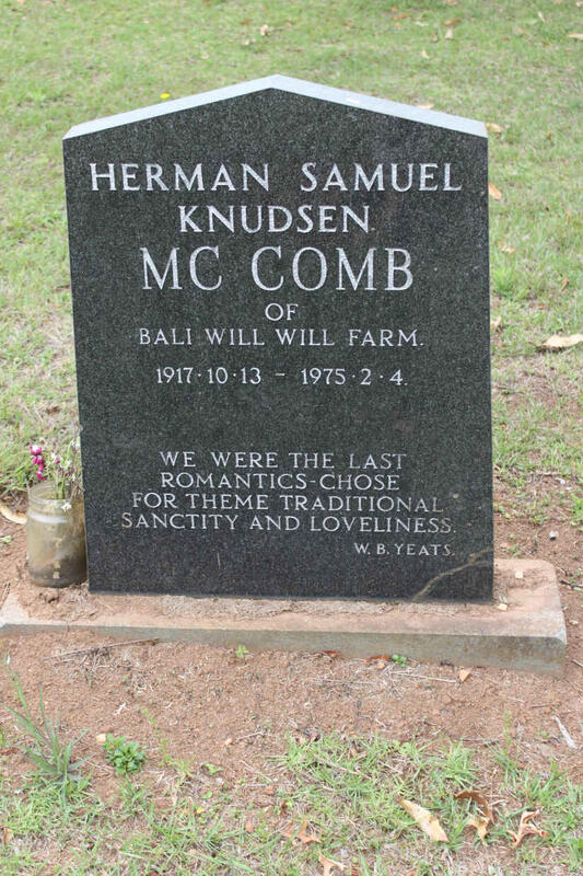 McCOMB Herman Samuel Knudsen 1917-1975