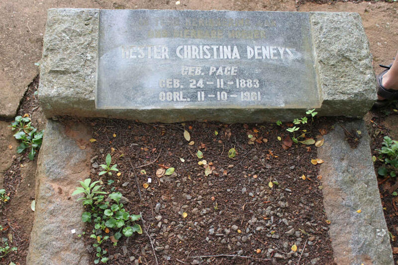 DENEYS Hester Christina nee PAGE 1883-1961