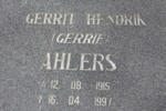 AHLERS Gerrit Hendrik 1915-1997
