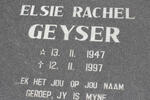 GEYSER Elsie Rachel 1947-1997