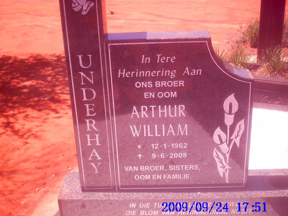 UNDERHAY Arthur William 1962-2008