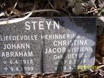 STEYN Johann Abraham 1918-1999 & Christina Jacoba DEYSEL 1918-2004
