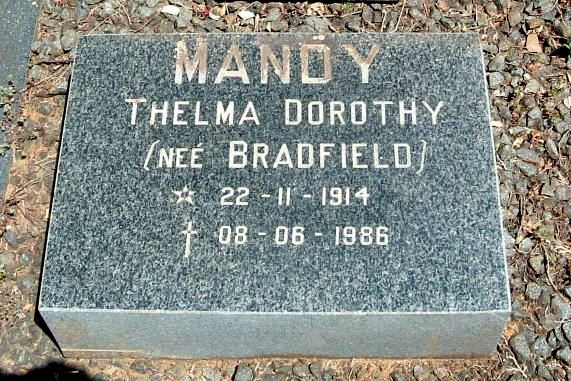 MANDY Thelma Dorothy nee BRADFIELD 1914-1986