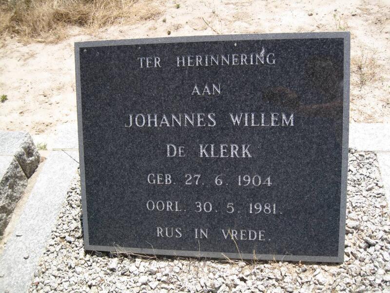 KLERK Johannes Willem, de 1904-1981