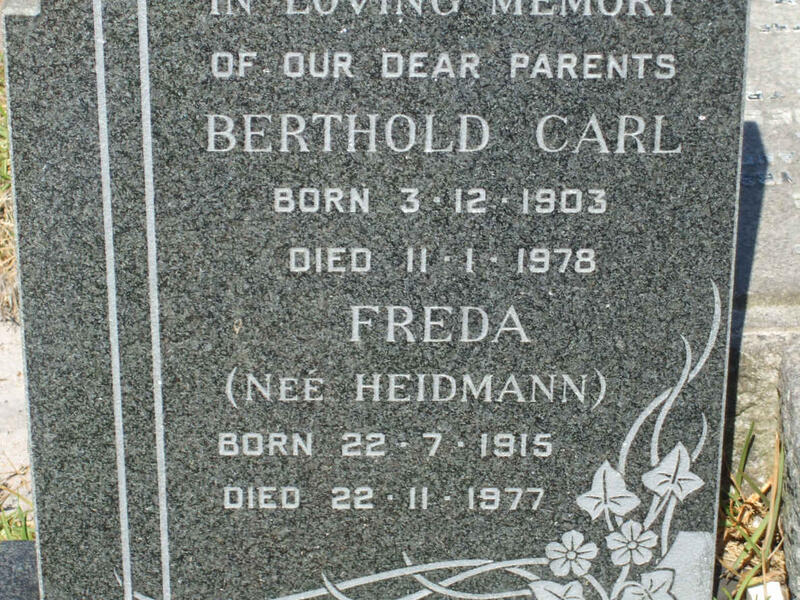 RUSTER Berthold Carl -1903-1978 Freda HEIDMANN 1915-1977