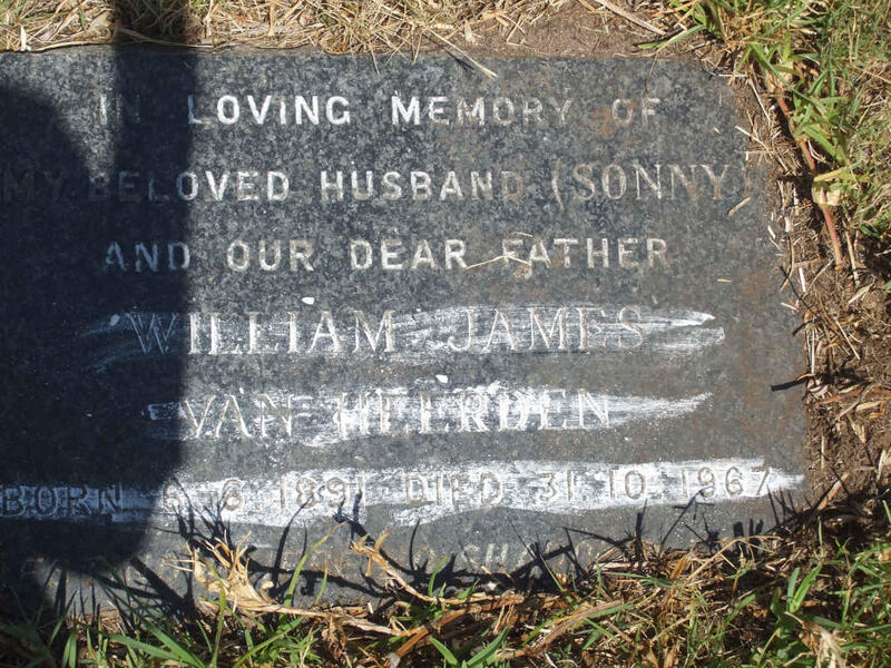 HEERDEN William James, van 1891-1967