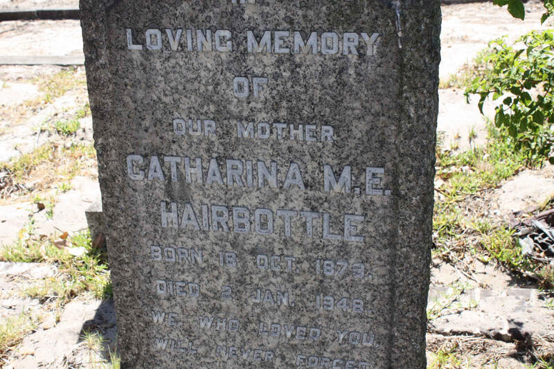 HAIRBOTTLE Catharina M.E. 1879-1948