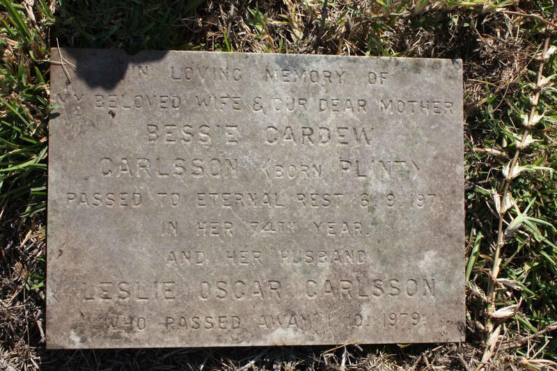 CARLSSON Leslie Oscar -1979 & Bessie Cardew PLINT -1971